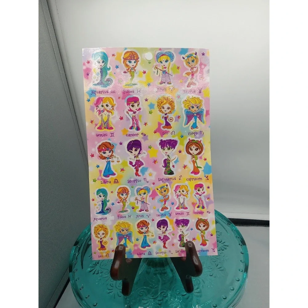 Lisa Frank Zodiac Astrology Sticker Sheet S1023  Full Sheet Unused Year? Fr Book